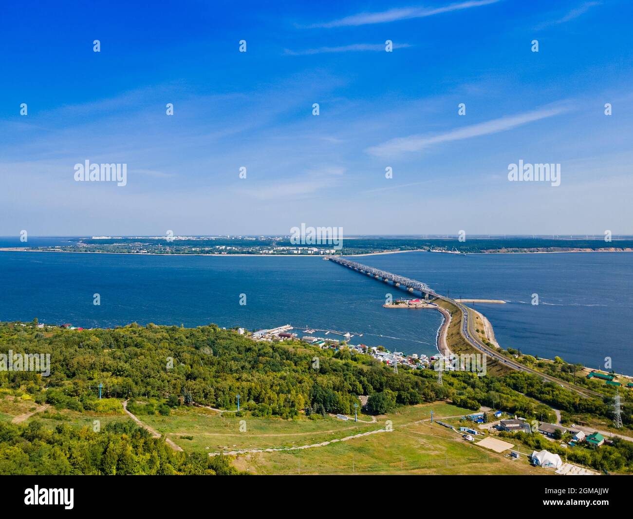 Vue aérienne du centre d'Ulyanovsk, Russie. Panorama de la ville d'en haut Banque D'Images