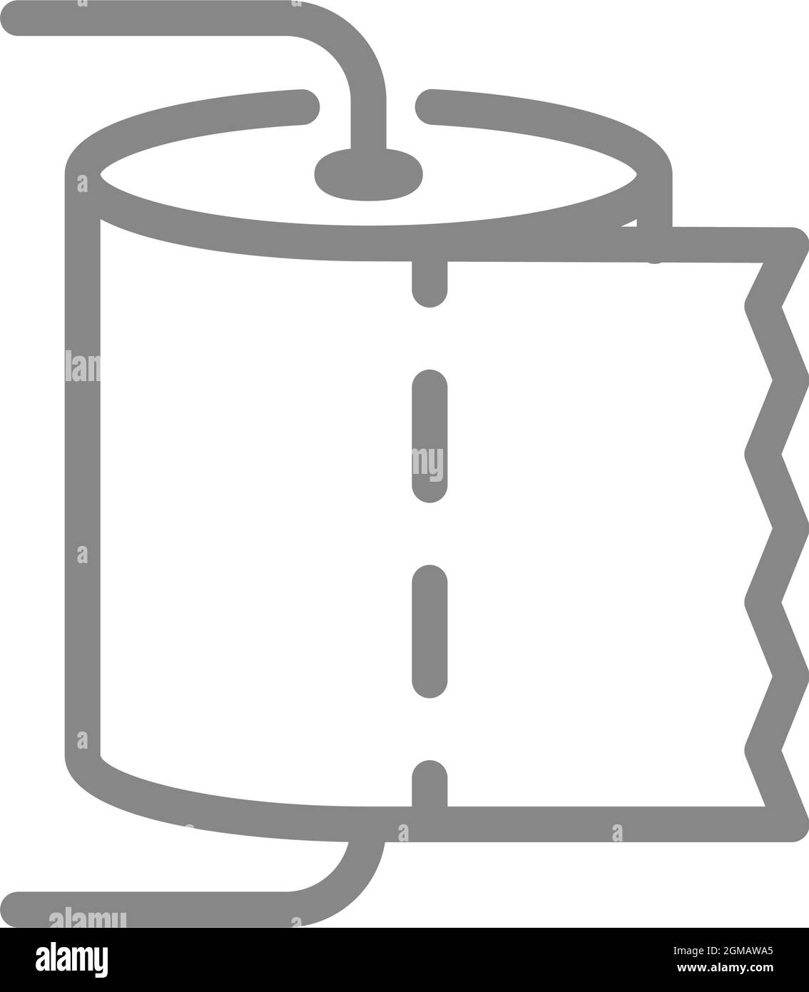 Papier toilette sur l'icône de ligne verticale du support. Rouleau de papier, serviettes de table, symbole produits de soins personnels Illustration de Vecteur