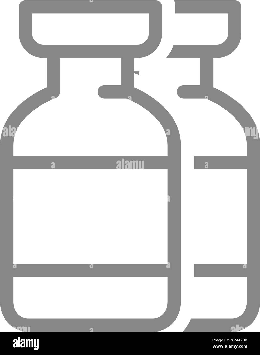 Icône de la ligne des ampoules médicales. Vaccination, vaccin, immunisation, sérum, symbole d'immunité collective Illustration de Vecteur