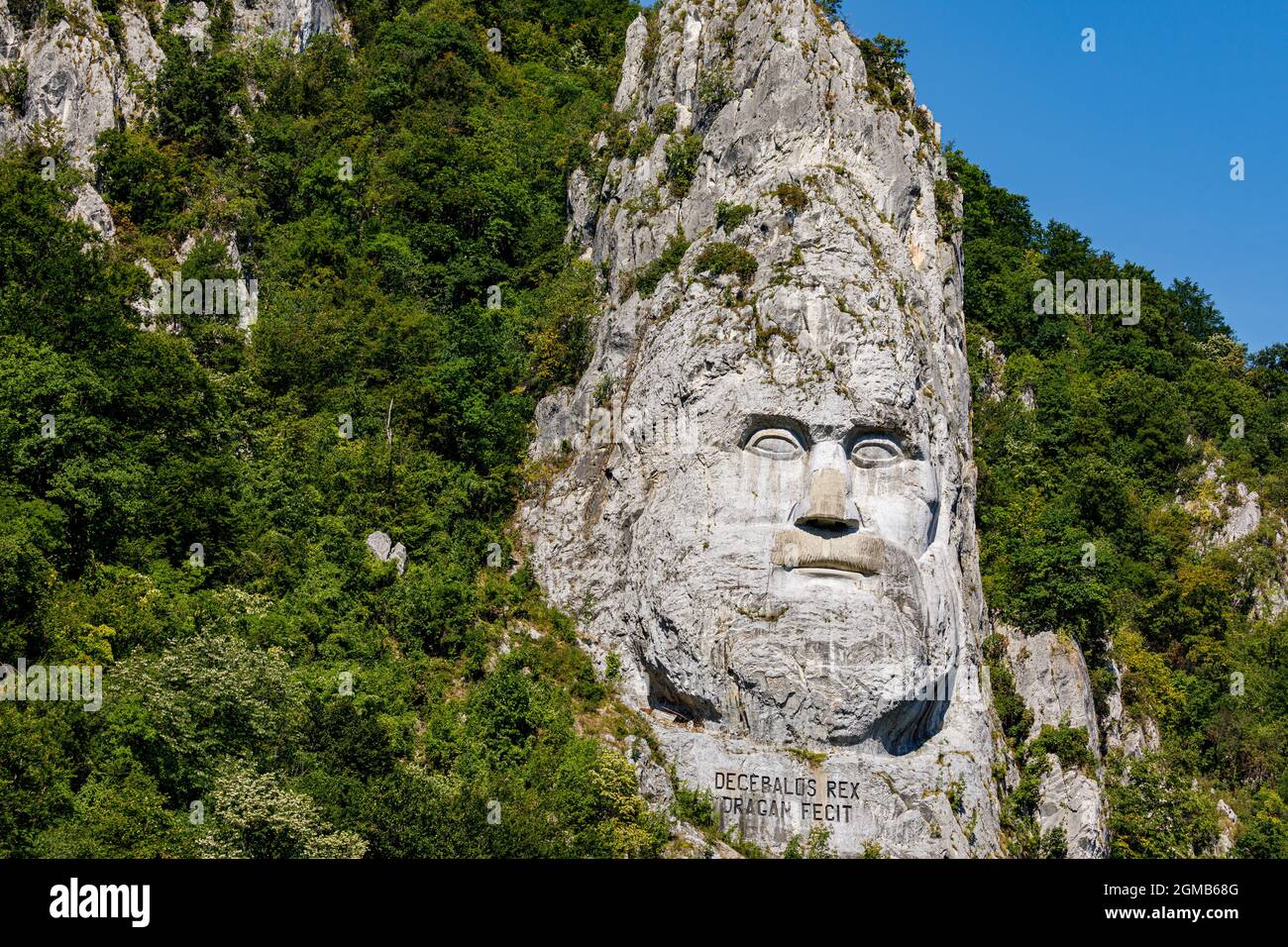 La statue de Decebal Rex sur le Danube en Roumanie Banque D'Images