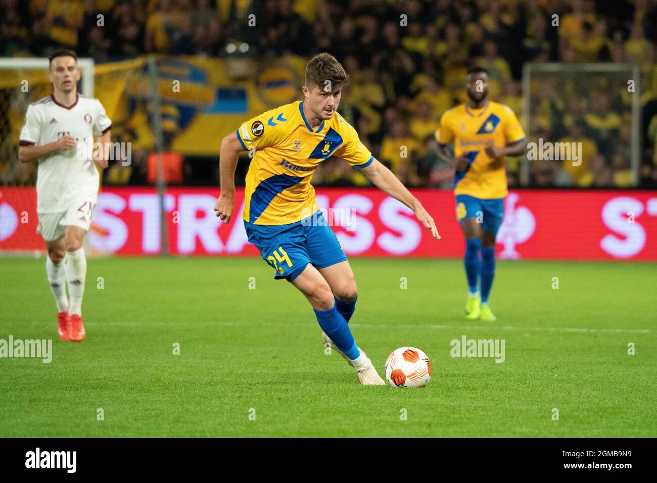 Broendby, Danemark. 16 septembre 2021. Marko Divkovic (24) de Broendby SI vu pendant le match de l'UEFA Europa League entre Broendby IF et Sparta Prague à Broendby Stadion à Broendby. (Crédit photo: Gonzales photo - Gaston Szerman). Banque D'Images