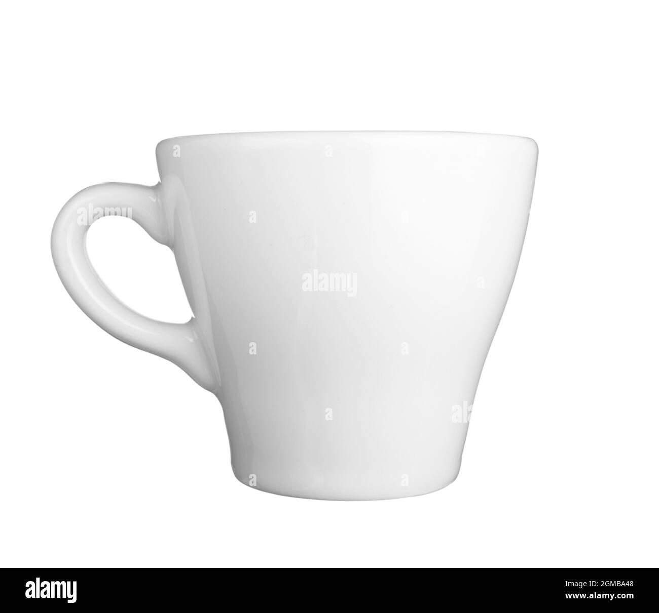gros plan d'une tasse blanche sur fond blanc Banque D'Images