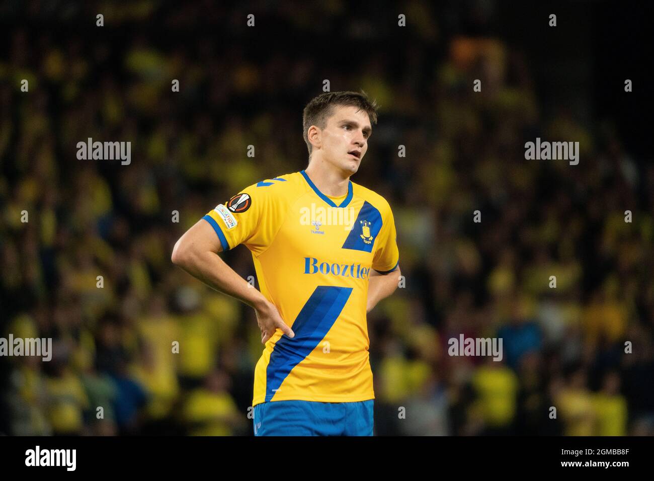 Broendby, Danemark. 16 septembre 2021. Mikael Uhre (11) de Broendby SI vu pendant le match de l'UEFA Europa League entre Broendby IF et Sparta Prague à Broendby Stadion à Broendby. (Crédit photo: Gonzales photo - Gaston Szerman). Banque D'Images