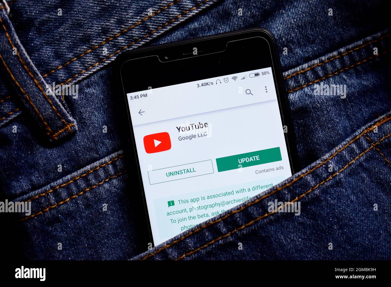 Delhi, Inde, 13 mai 2019 : application YouTube sur smartphone Banque D'Images