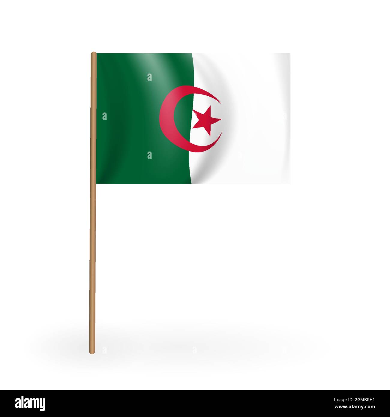 Drapeau national rouge et blanc du Royaume de Bahreïn. Bannière ondulée sur un mât. Illustration vectorielle Illustration de Vecteur