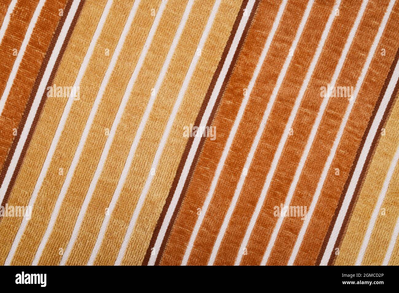 arrière-plan à motif de serviette rayé brun, texture de serviette en coton, vue du dessus de la texture de serviette Banque D'Images