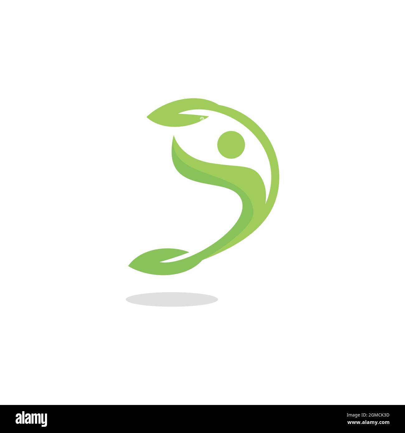 résumé personnes nature plante logo icône plat concept vecteur graphique conception Illustration de Vecteur