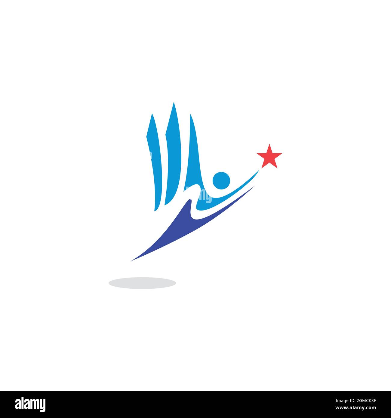 abstrait gens aile star logo icône plat concept vectoriel design graphique Illustration de Vecteur