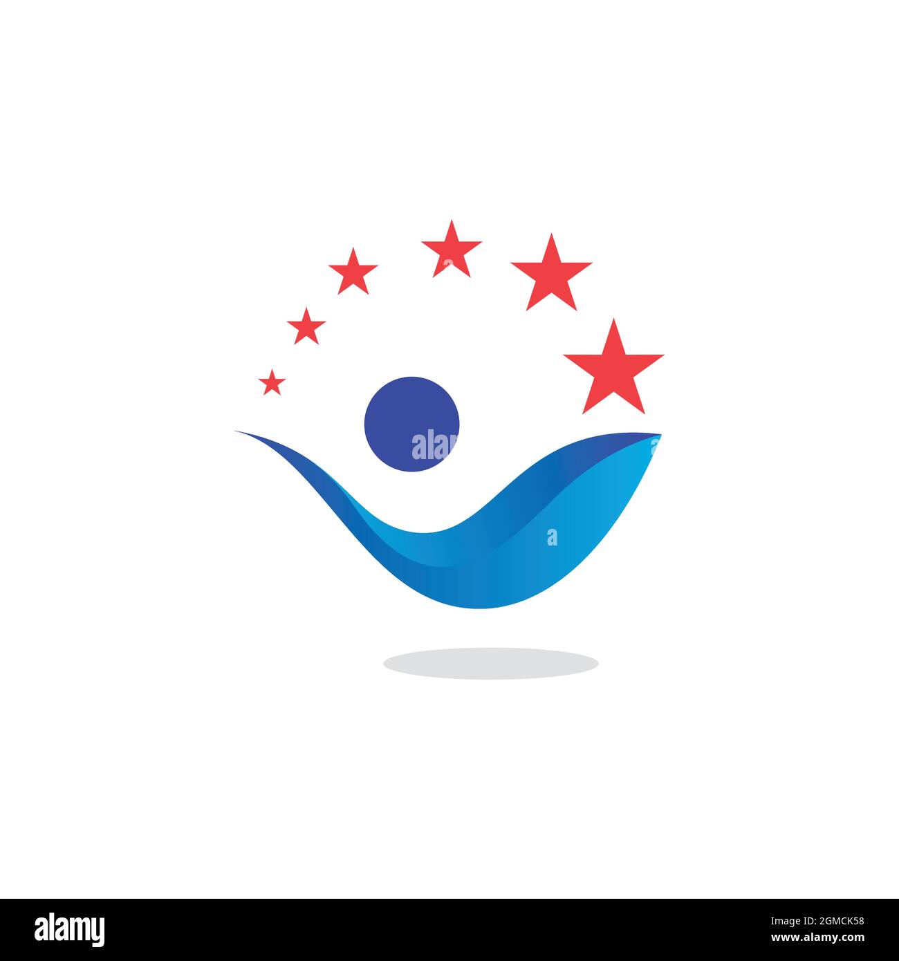 people wave star abstrait logo icône plat concept vectoriel design graphique Illustration de Vecteur