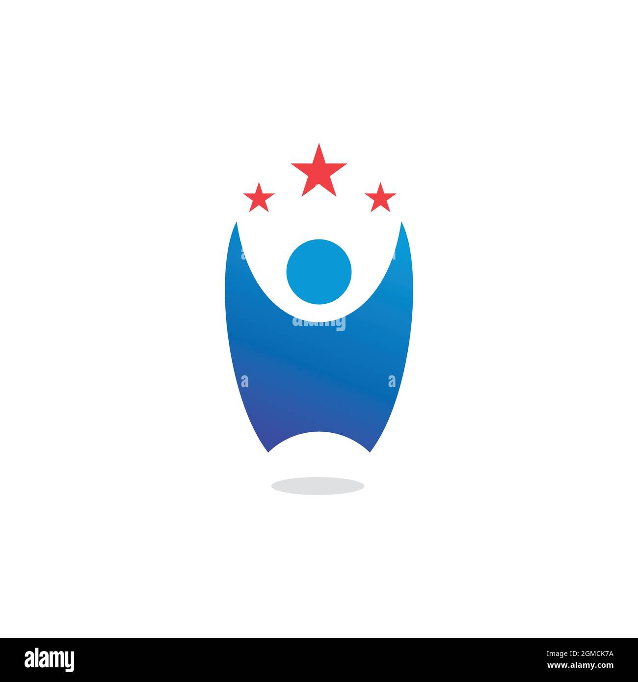 le gagnant champion de gens abstrait logo icône plate concept vectoriel conception graphique Illustration de Vecteur