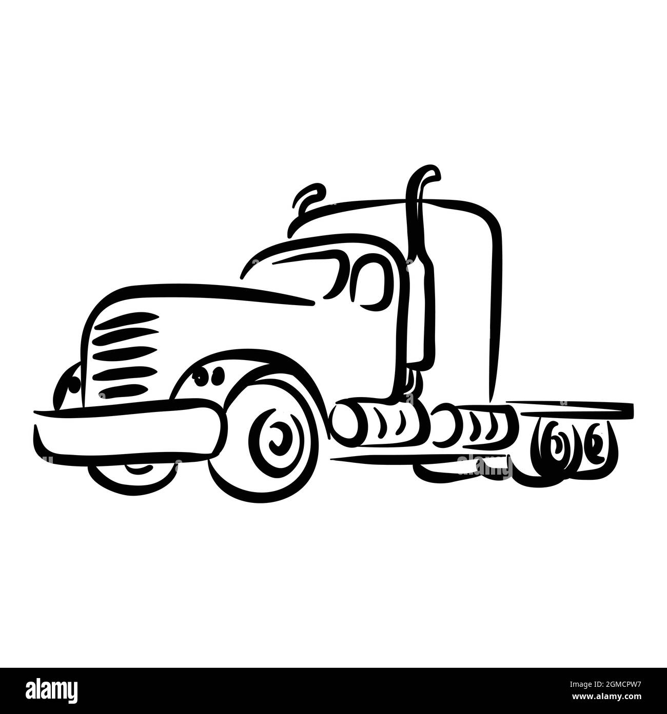 Tracteur chariot isolé art Illustration de Vecteur