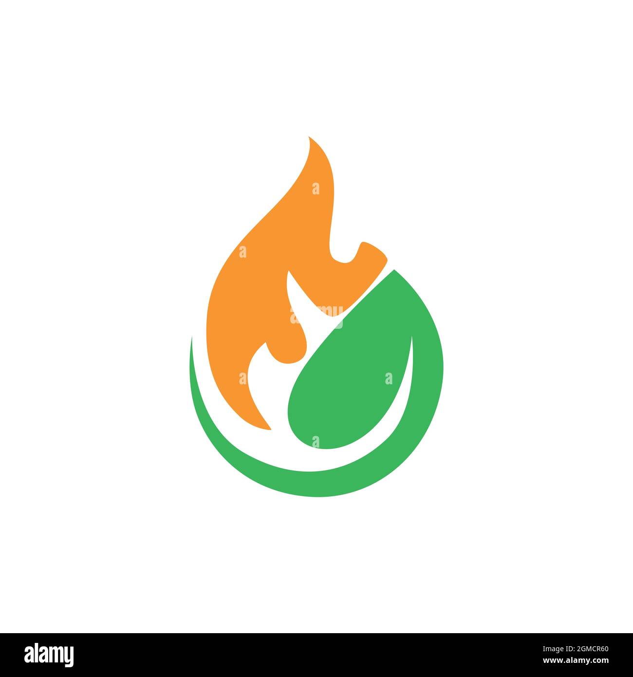 logo abstrait de feuille de feu icône concept plat motif vectoriel graphique Illustration de Vecteur
