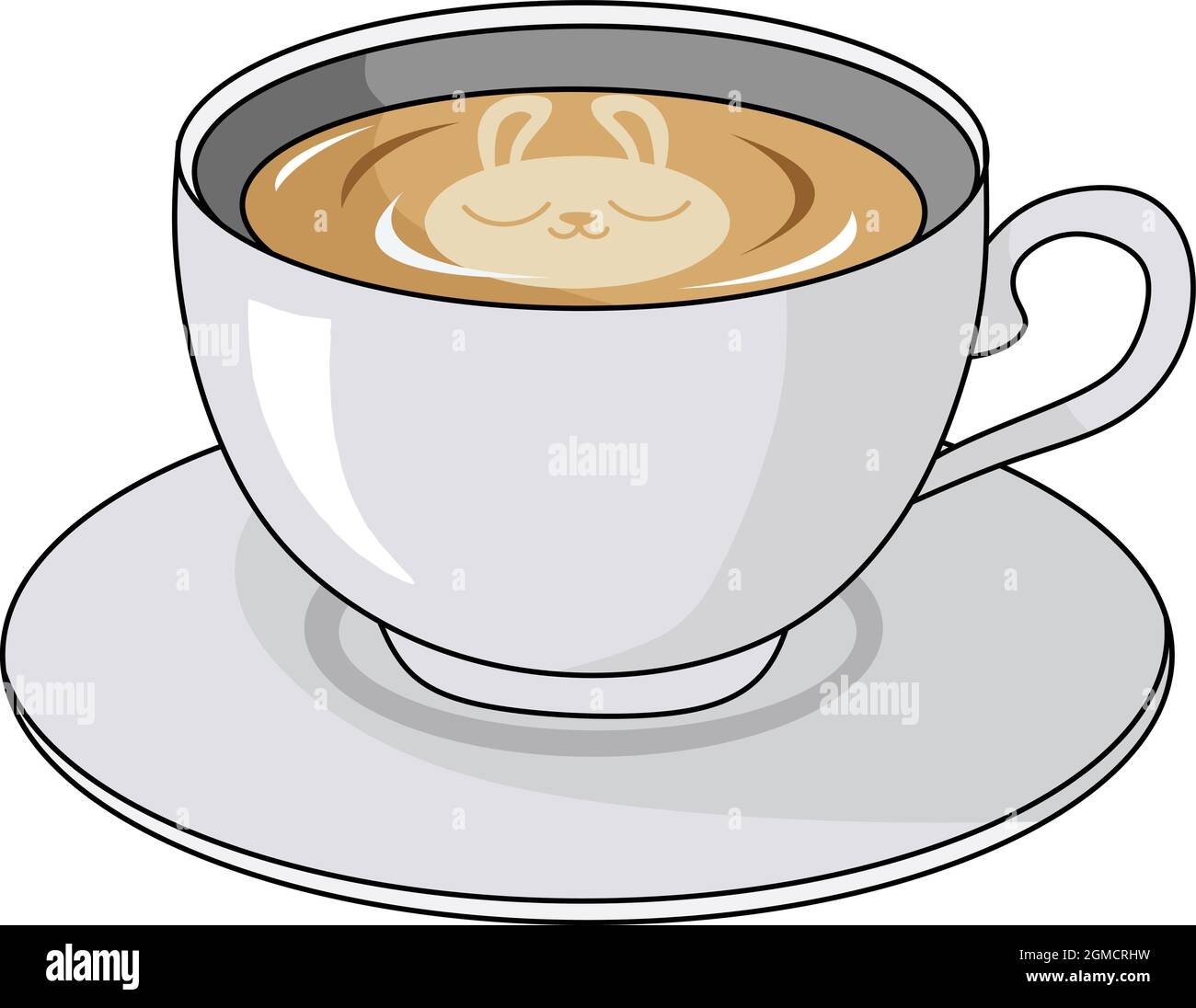 Illustration vectorielle de la tasse à café mignon Bunny Latte art Illustration de Vecteur Illustration vectorielle de la tasse à café mignon Bunny Latte art Illustration de Vecteur