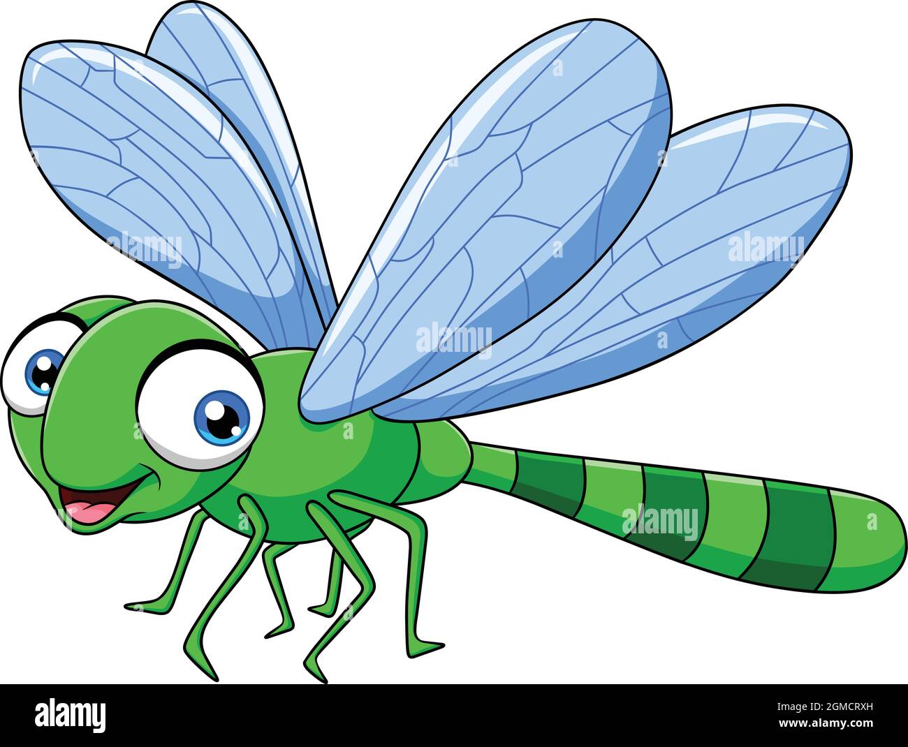 Illustration vectorielle de dessin animé Dragonfly mignonne Illustration de Vecteur