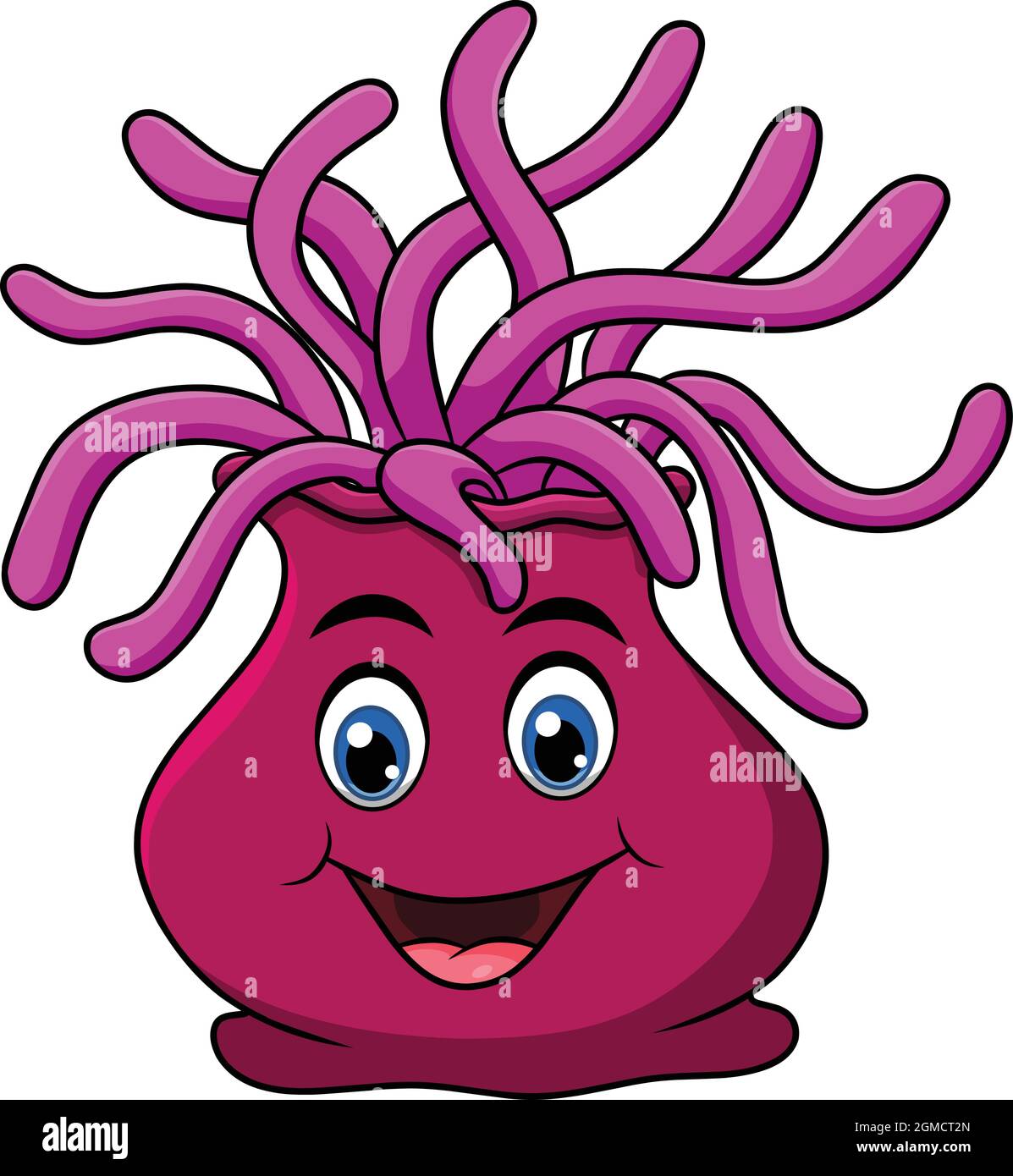 Illustration vectorielle de dessin animé Anemone de la mer Illustration de Vecteur