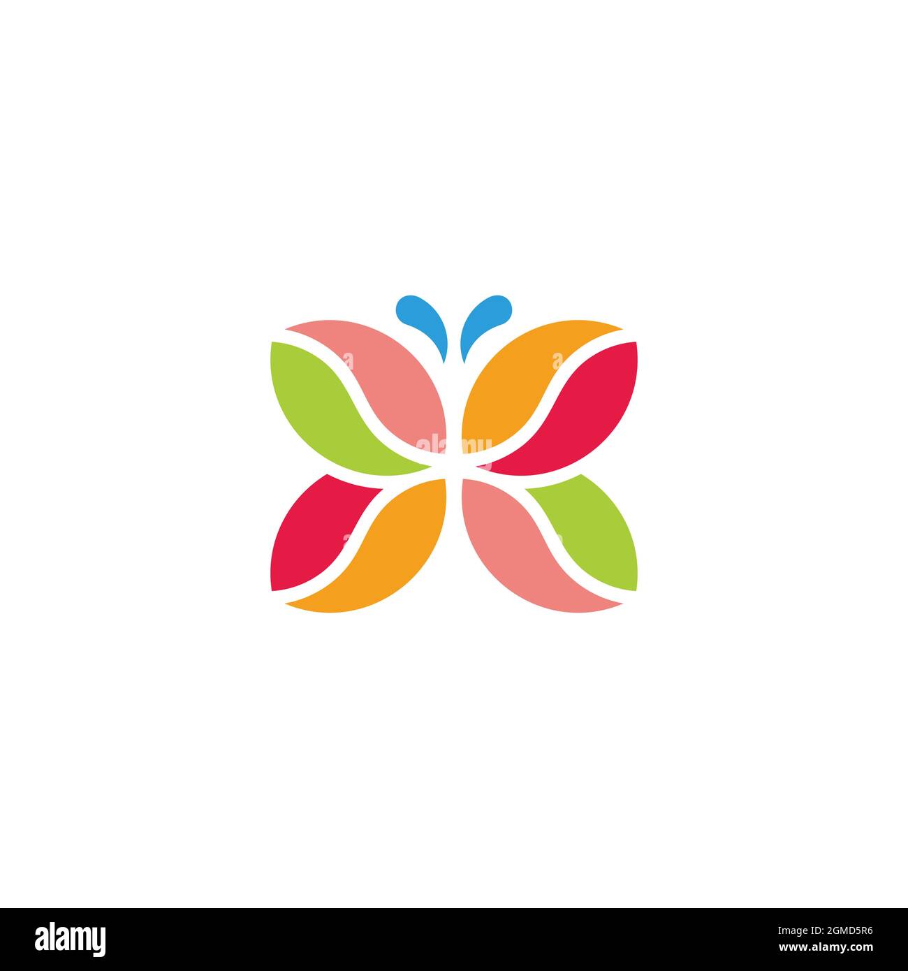 courbes papillon coloré simple géométrique logo décoration vecteur Illustration de Vecteur