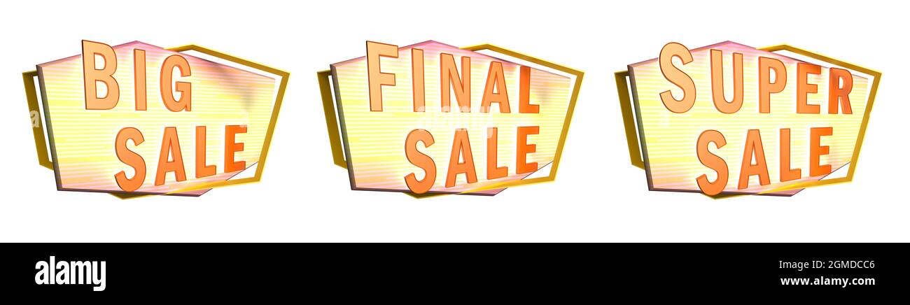 badge avec mots grand solde final. rendu 3d Banque D'Images