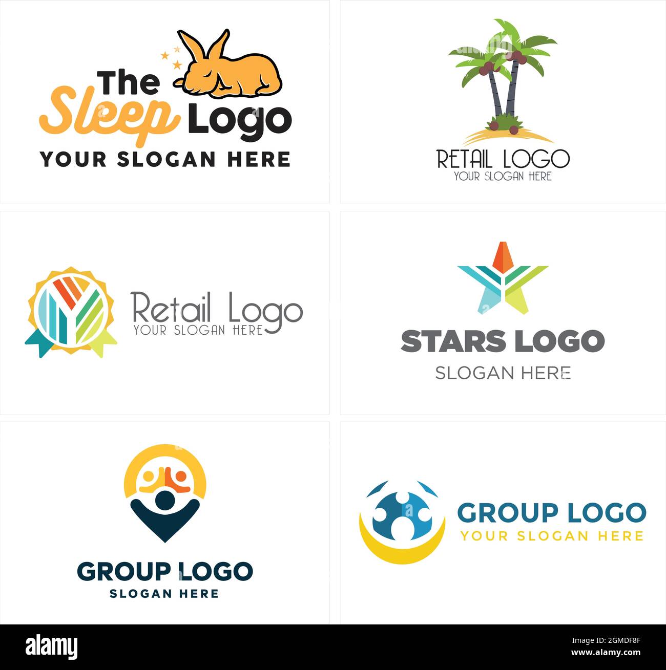 ensemble de logos animaux pour le groupe de vente au détail Illustration de Vecteur