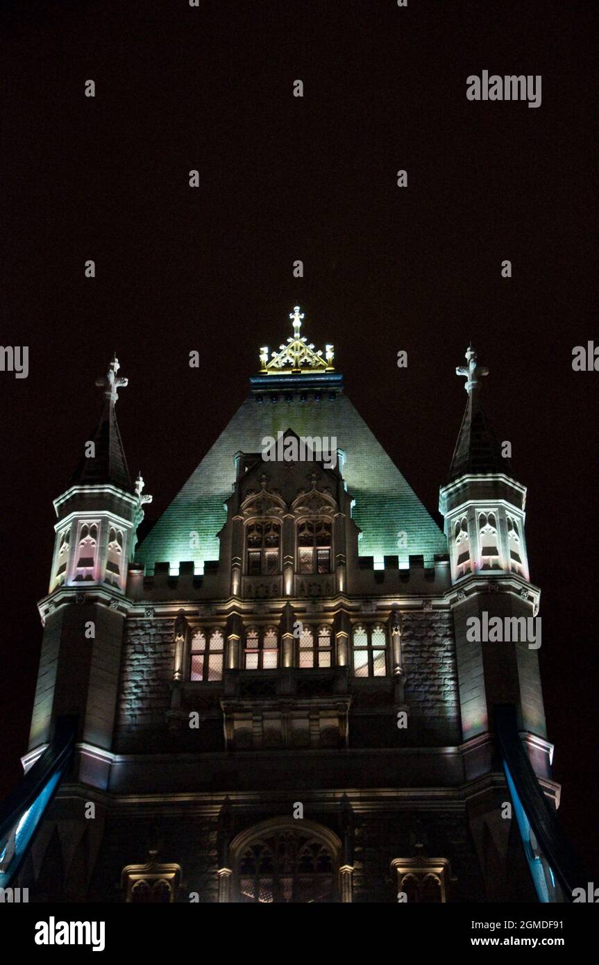 Tower, Tower Bridge de nuit, Londres, Royaume-Uni Banque D'Images