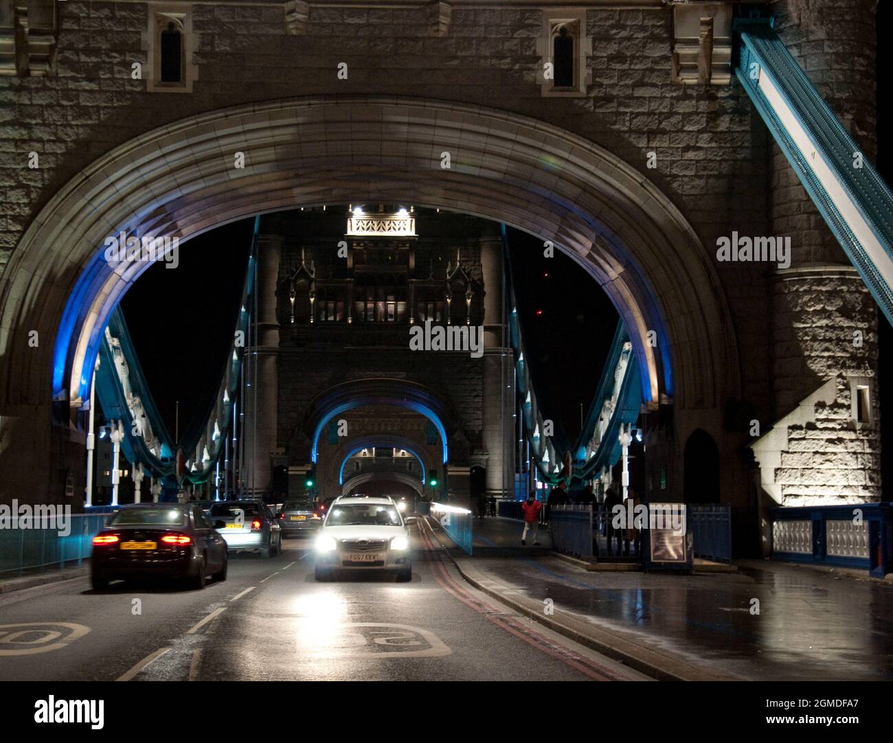 Tower, Tower Bridge de nuit, Londres, Royaume-Uni Banque D'Images