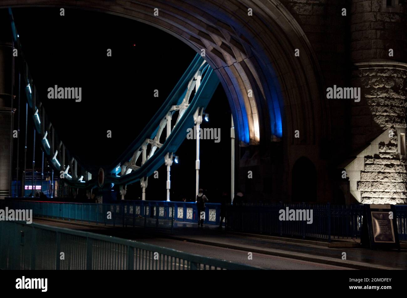 Detail, Tower Bridge at Night, Londres, Royaume-Uni Banque D'Images