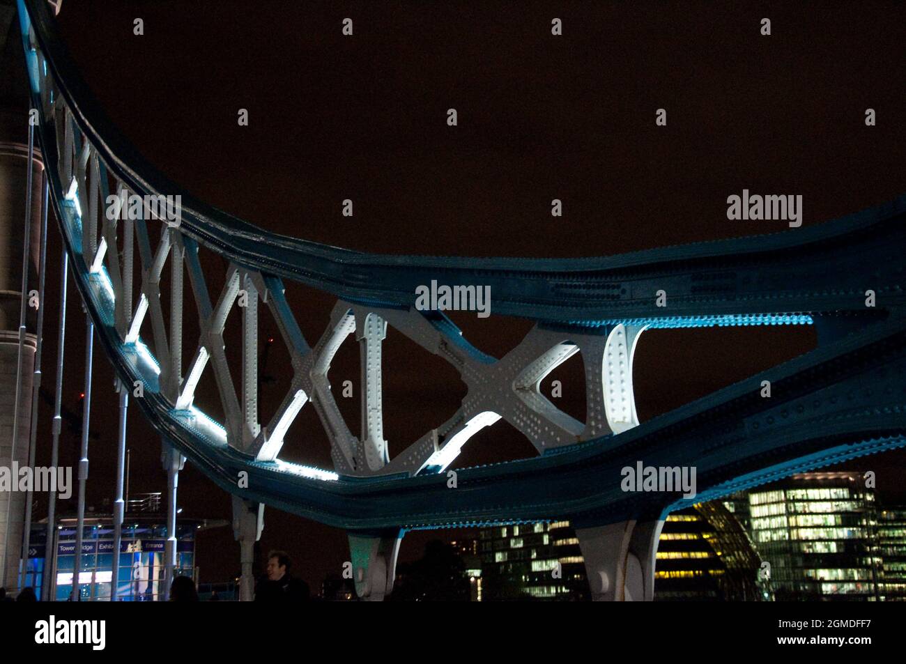 Detail, Tower Bridge at Night, Londres, Royaume-Uni Banque D'Images