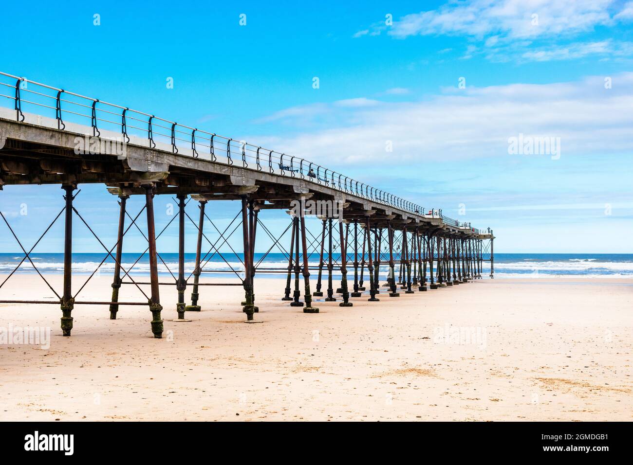 Jetée victorienne à Saltburn by the Sea, Redcar et Cleveland District, North Yorkshire, Angleterre, Royaume-Uni Banque D'Images