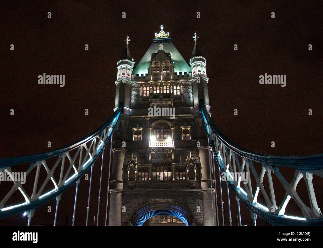 Tower, Tower Bridge de nuit, Londres, Royaume-Uni Banque D'Images