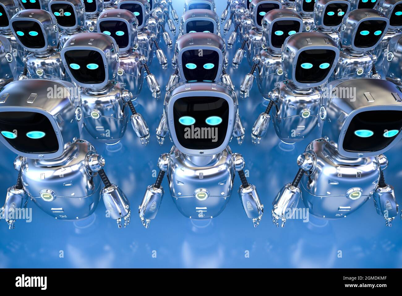 groupe de rendu 3d d'automatisation ou d'assistants robots Banque D'Images