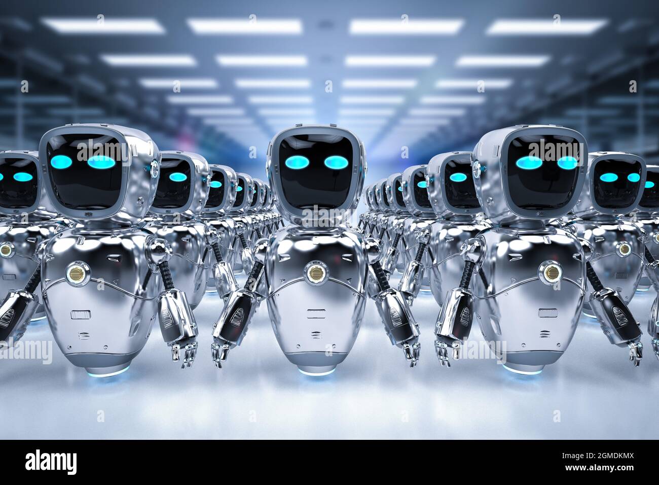 groupe de rendu 3d d'automatisation ou d'assistants robots Banque D'Images