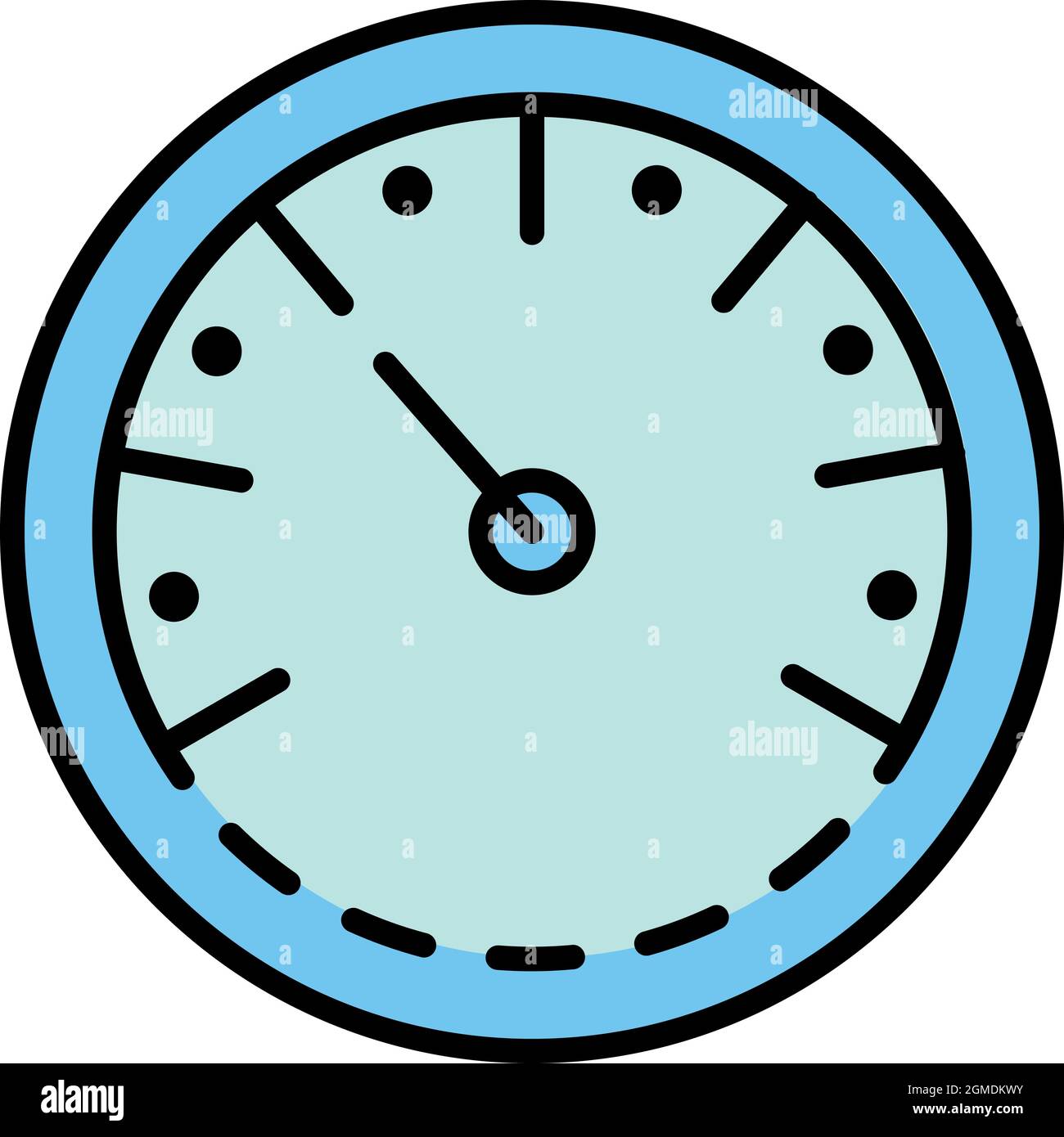 Icône du compte-tours du chariot. Contour du tachymètre de chariot vecteur de couleur icône isolé à plat Illustration de Vecteur