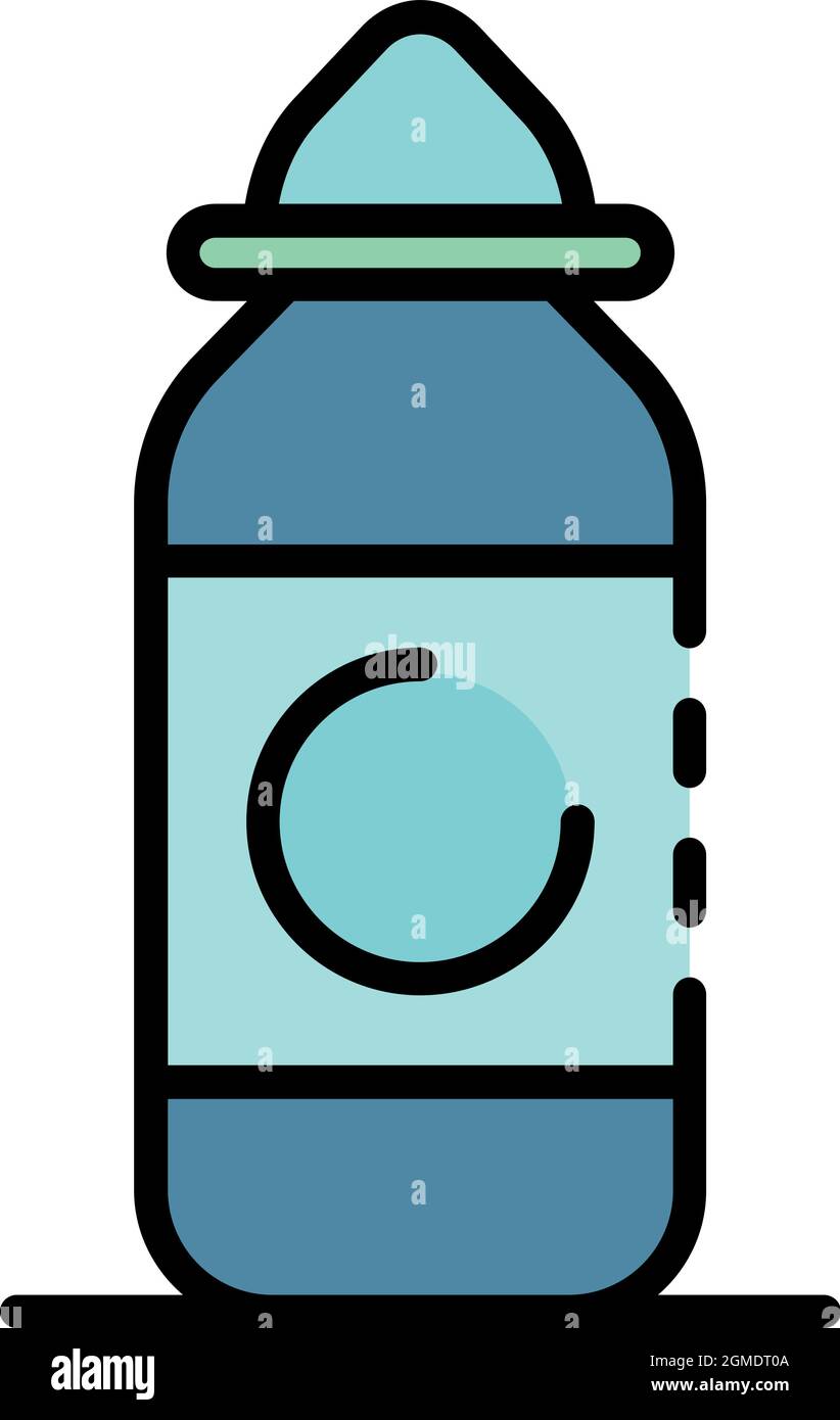 Icône de liquide de cigarette électrique. Contour de la cigarette électrique liquide vecteur icône couleur plat isolé Illustration de Vecteur