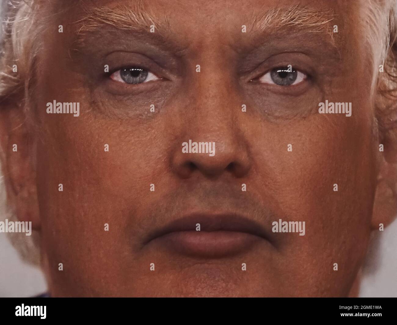 Trump comme cinq courses différentes par Nancy Burson - à l'intérieur de la prison, maintenant le musée portugais centre de la photographie à Porto Banque D'Images