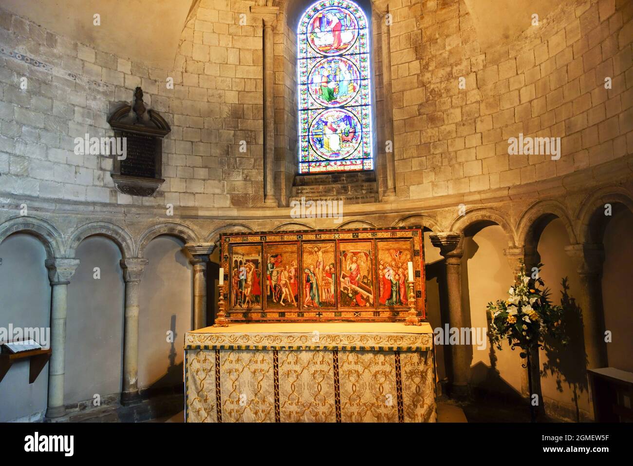 Les reeredos dans le Chapal de Saint Luke dans la cathédrale de Norwich Royaume-Uni Banque D'Images