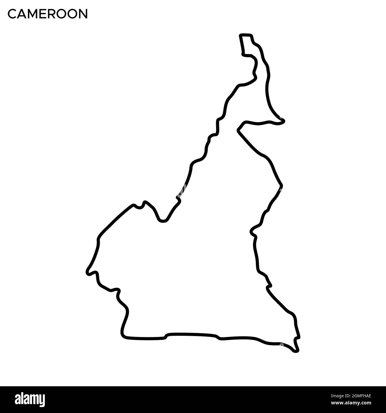 Plan linéaire du modèle de dessin d'illustrations vectorielles Cameroun. Contour modifiable. Vecteur eps 10. Illustration de Vecteur