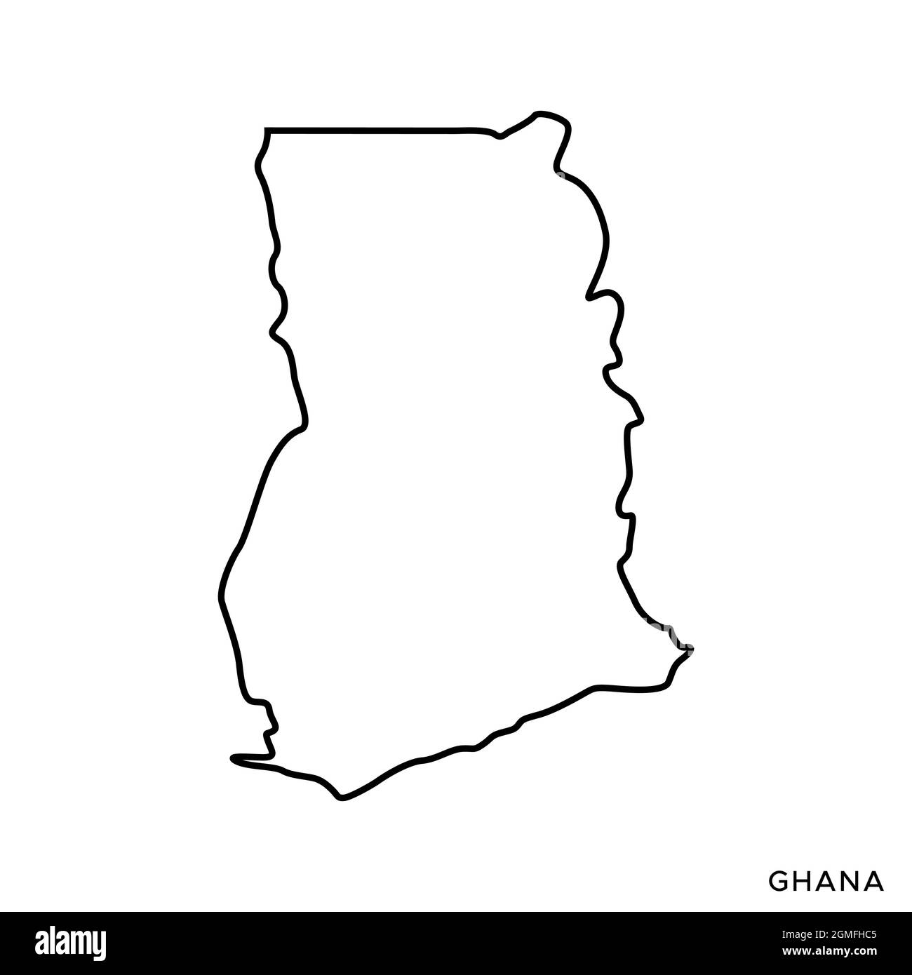 Carte linéaire du modèle de conception d'illustration de stock vectoriel du Ghana. Contour modifiable. Vecteur eps 10. Illustration de Vecteur