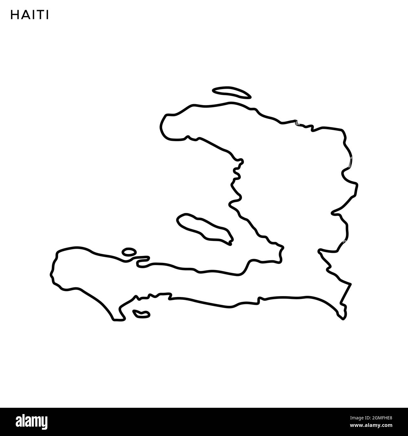 Plan linéaire du modèle de dessin d'illustrations vectorielles Haïti. Contour modifiable. Vecteur eps 10. Illustration de Vecteur