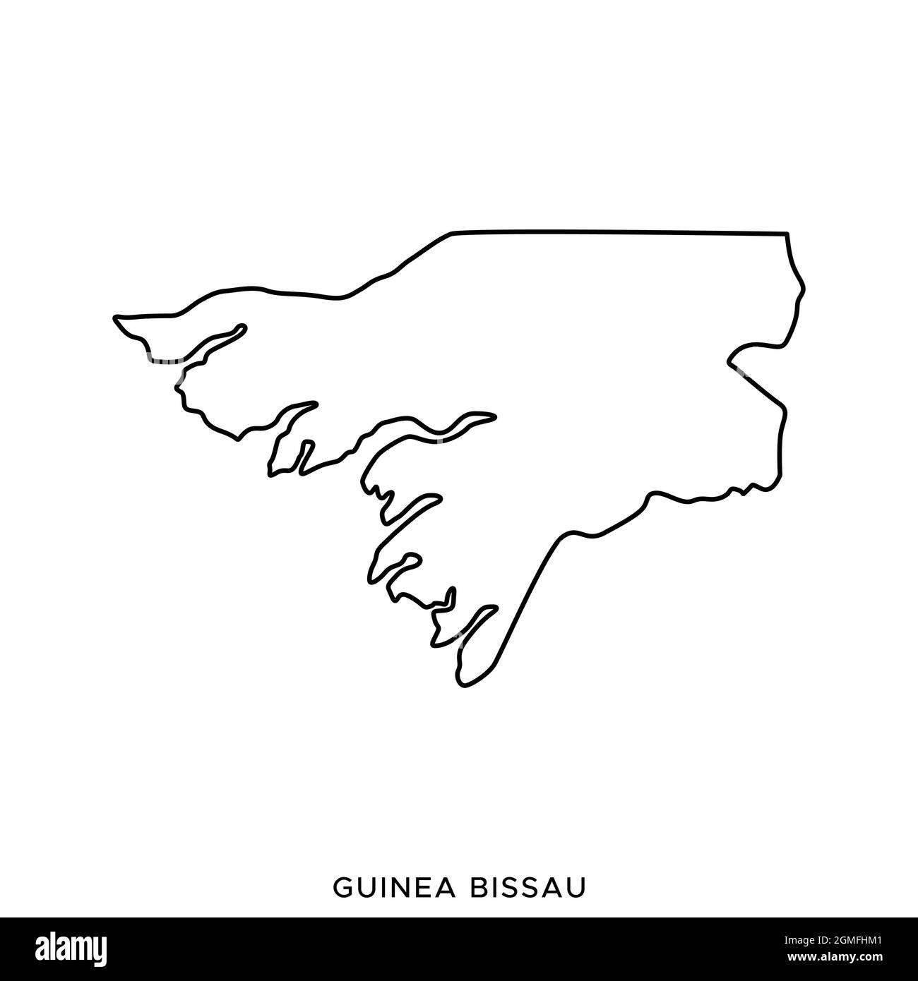 Plan linéaire du modèle de dessin d'illustration de stock vectoriel de Guinée-Bissau. Contour modifiable. Vecteur eps 10. Illustration de Vecteur