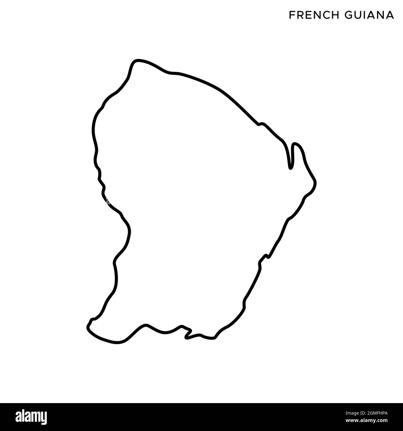 Plan de ligne du modèle de dessin d'illustration du stock vectoriel en Guyane française. Contour modifiable. Vecteur eps 10. Illustration de Vecteur