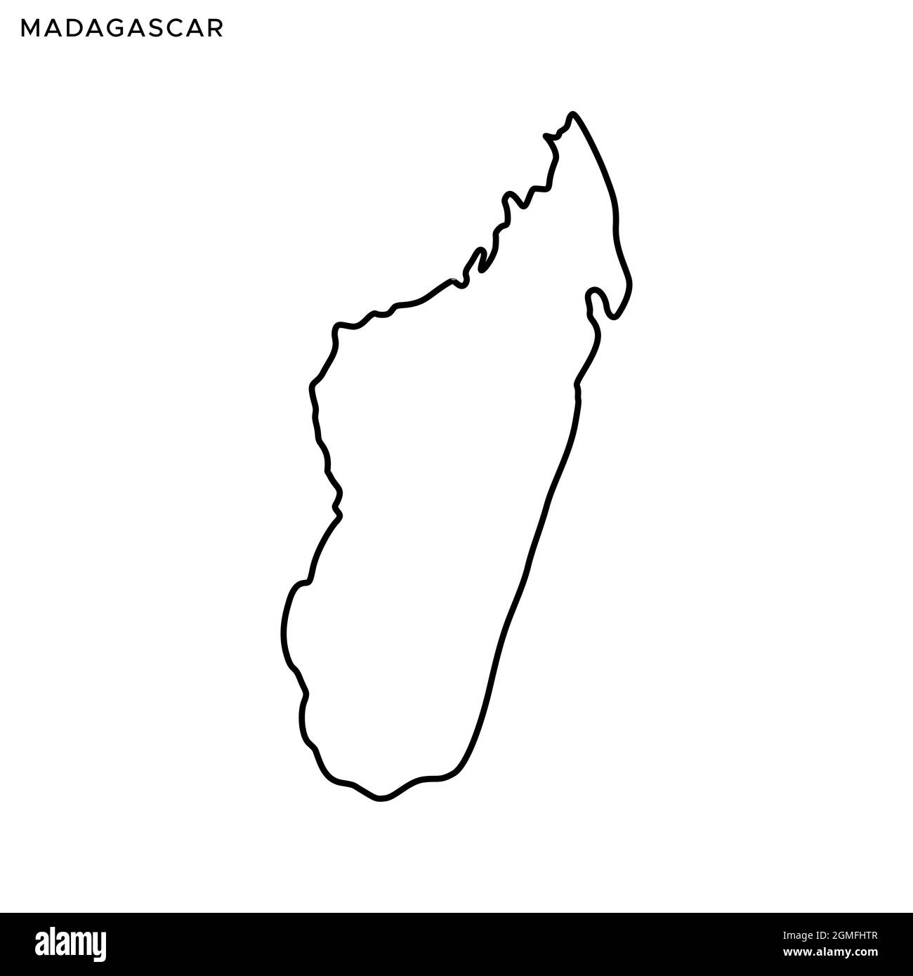 Plan linéaire du modèle de dessin d'illustrations vectorielles Madagascar. Contour modifiable. Vecteur eps 10. Illustration de Vecteur