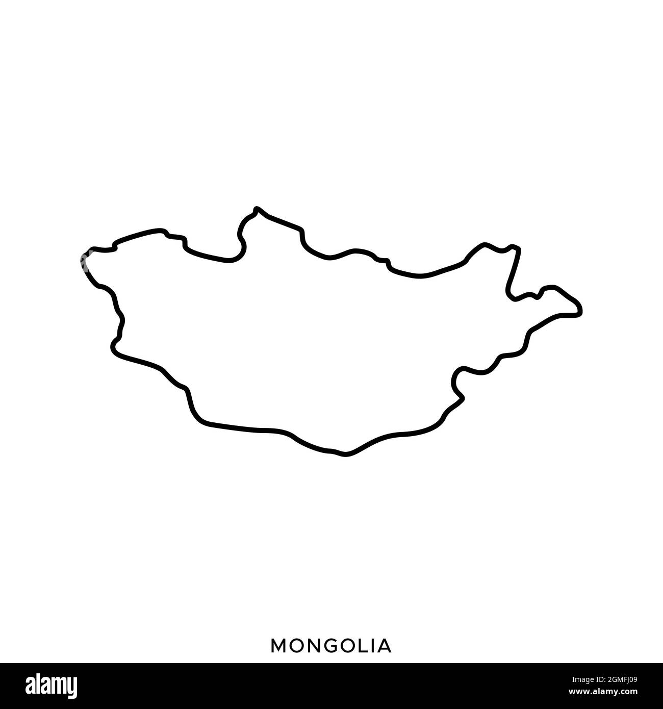 Carte linéaire du modèle de dessin d'illustration de stock vectoriel de Mongolie. Contour modifiable. Vecteur eps 10. Illustration de Vecteur