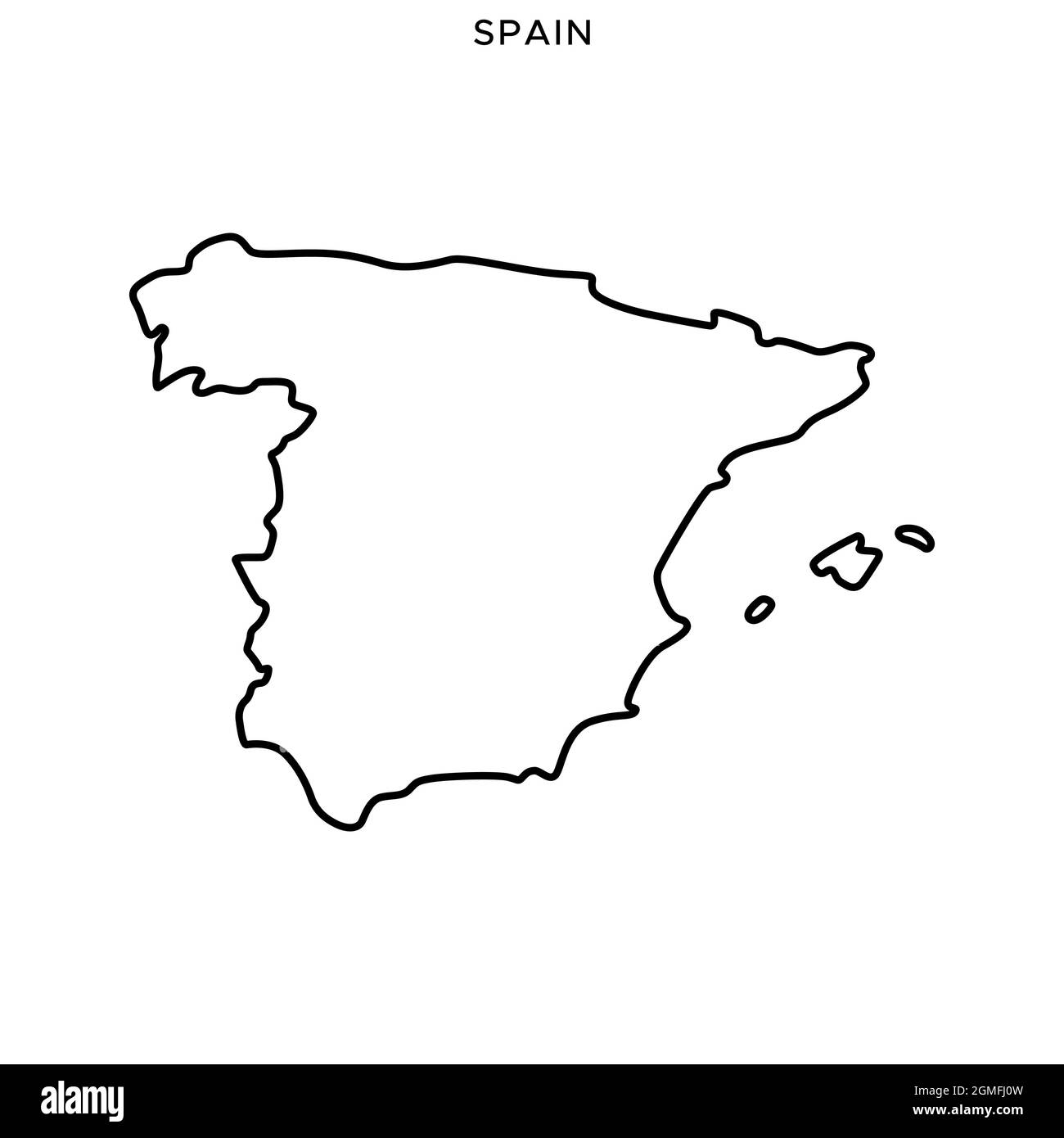 Plan linéaire du modèle de dessin d'illustration de stock vectoriel en Espagne. Contour modifiable. Vecteur eps 10. Illustration de Vecteur