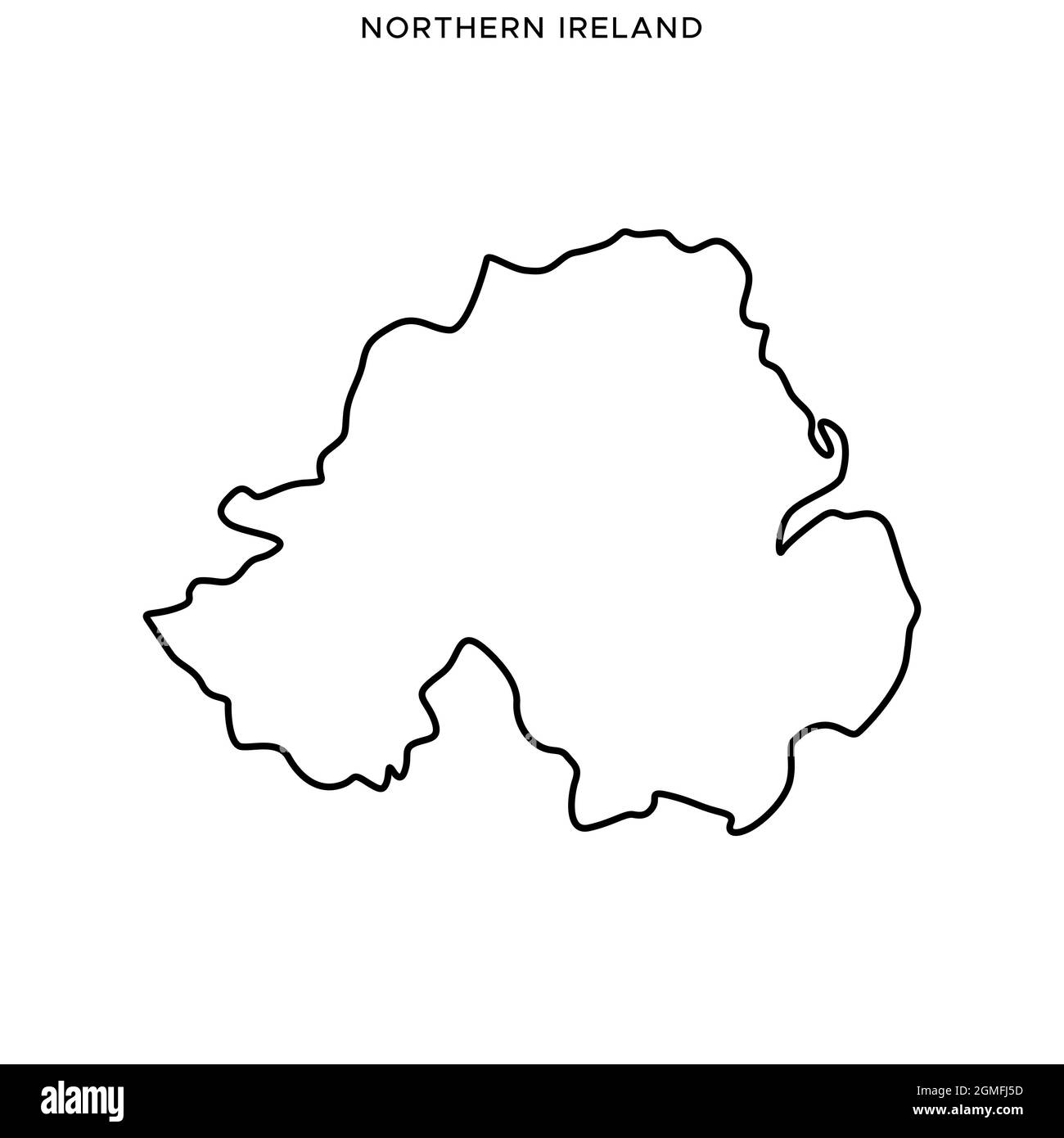 Plan linéaire du modèle de conception d'illustrations vectorielles d'Irlande du Nord. Contour modifiable. Vecteur eps 10. Illustration de Vecteur