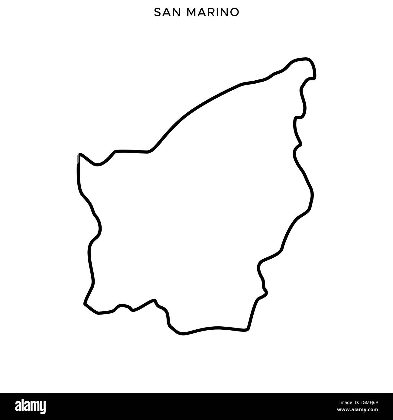 Plan linéaire du modèle de dessin d'illustration de vecteur de Saint-Marin. Contour modifiable. Vecteur eps 10. Illustration de Vecteur