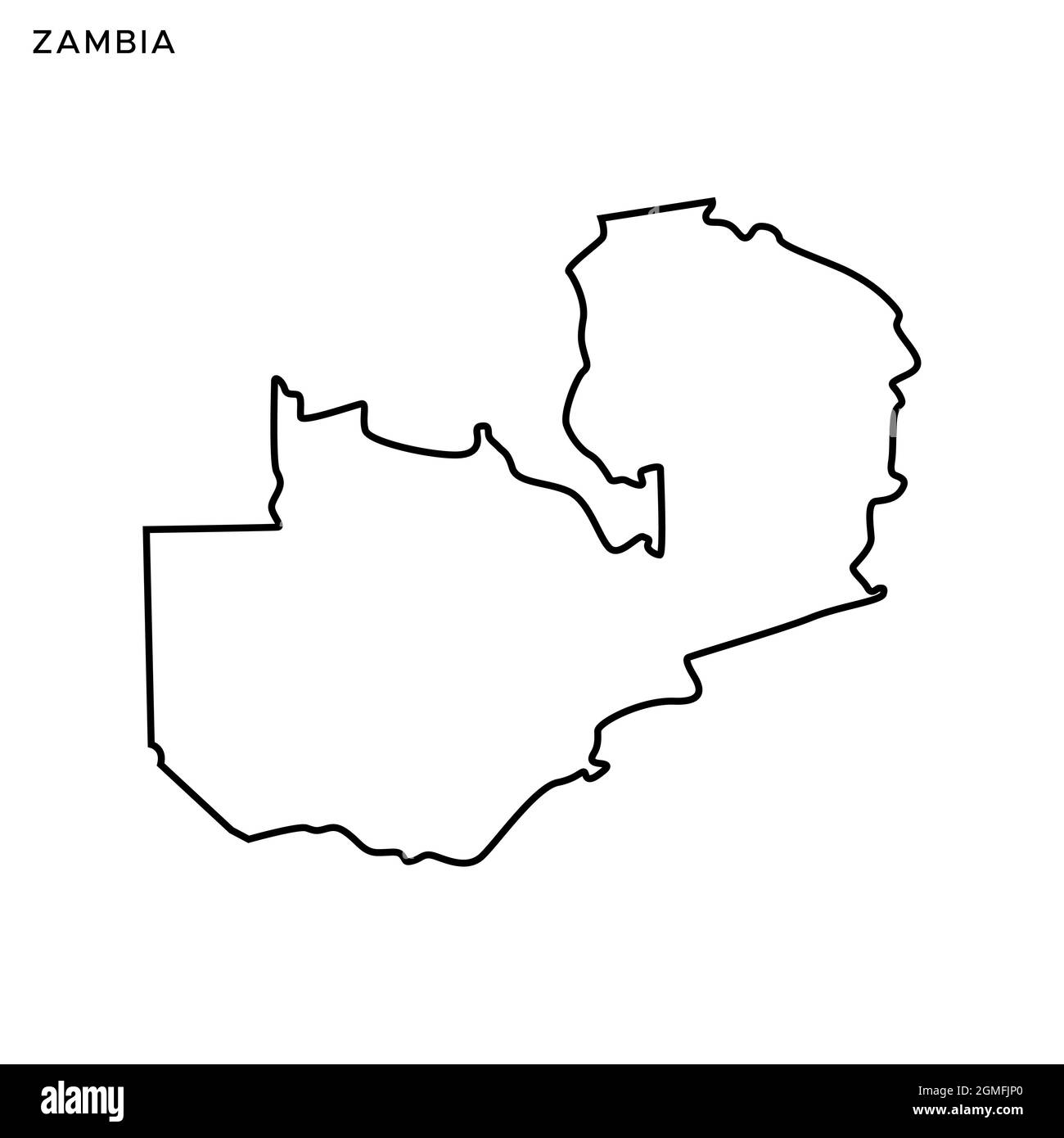Plan linéaire du modèle de dessin d'illustration de l'action vectorielle en Zambie. Contour modifiable. Vecteur eps 10. Illustration de Vecteur