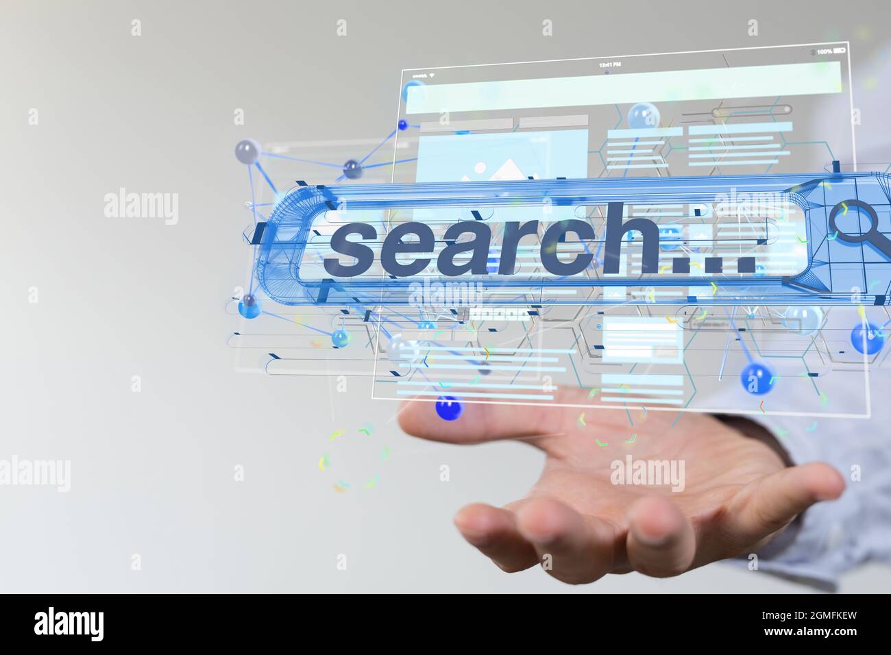 Rendu 3D d'une application Web en cours Banque D'Images