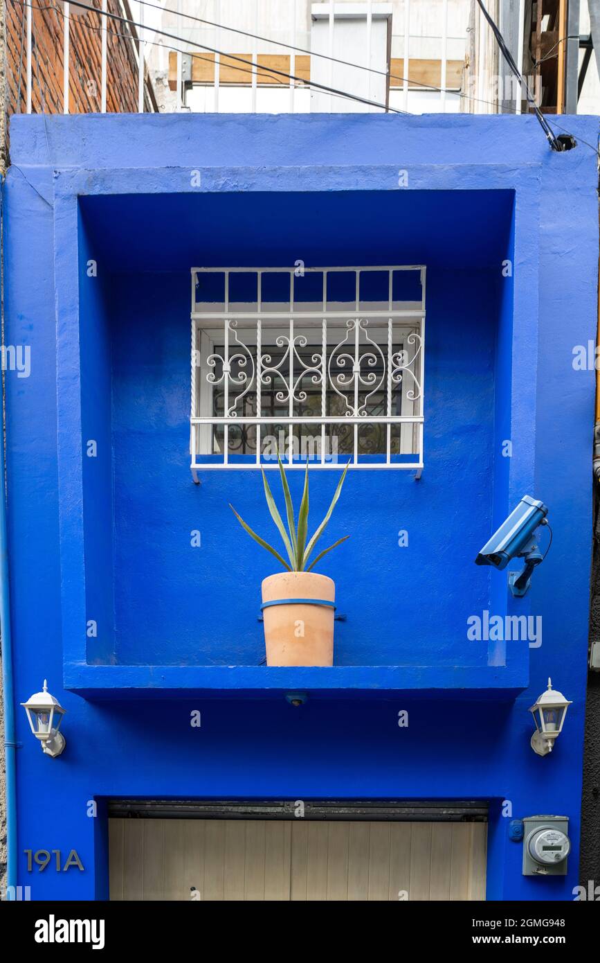 Jolie façade bleue Banque D'Images