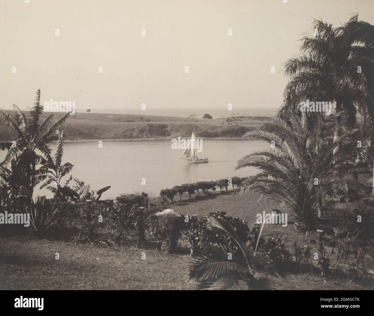 1885 photo du port de Port Antonio, Jamaïque Banque D'Images