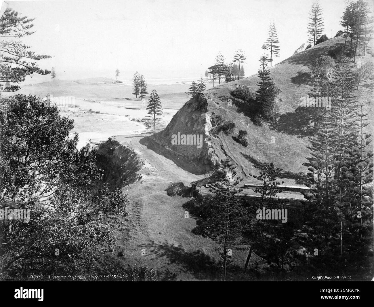1885 photo d'une plage sur l'île Norfolk Banque D'Images