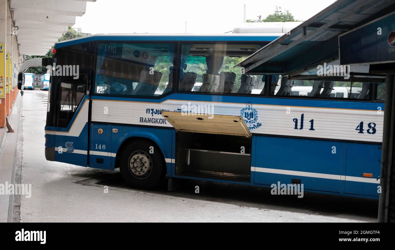 Sukhumvit Road terminal de bus de Bangkok terminal de bus est aka Ekkamai Banque D'Images